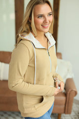 Classic Halfzip Hoodie - Beige Floral