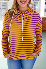 Ashley Hoodie - Purple and Gold Stripes