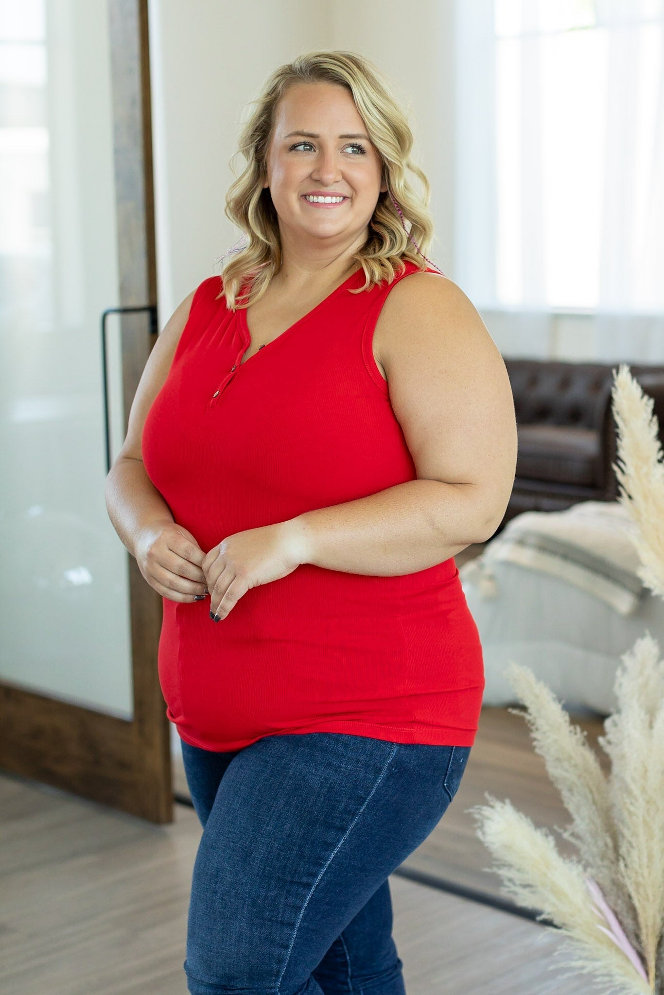 Addison Henley Tank - Red