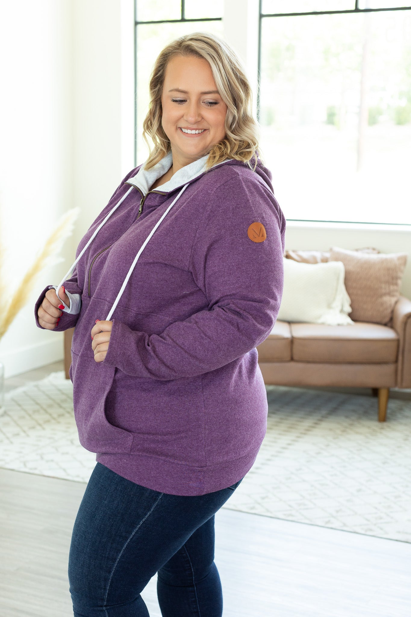 Classic Halfzip Hoodie - Heathered Purple