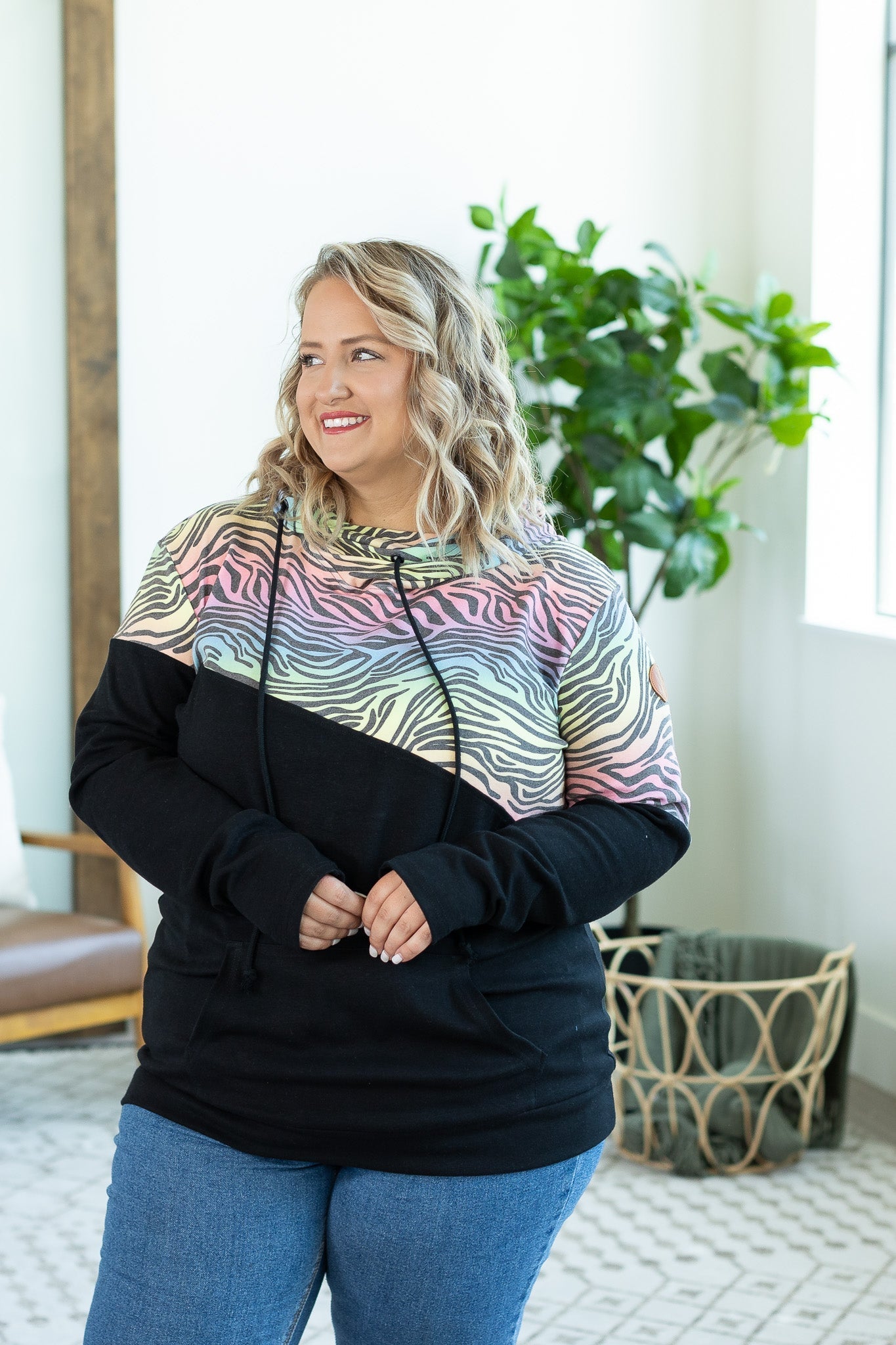 Ashley Hoodie - Rainbow Zebra