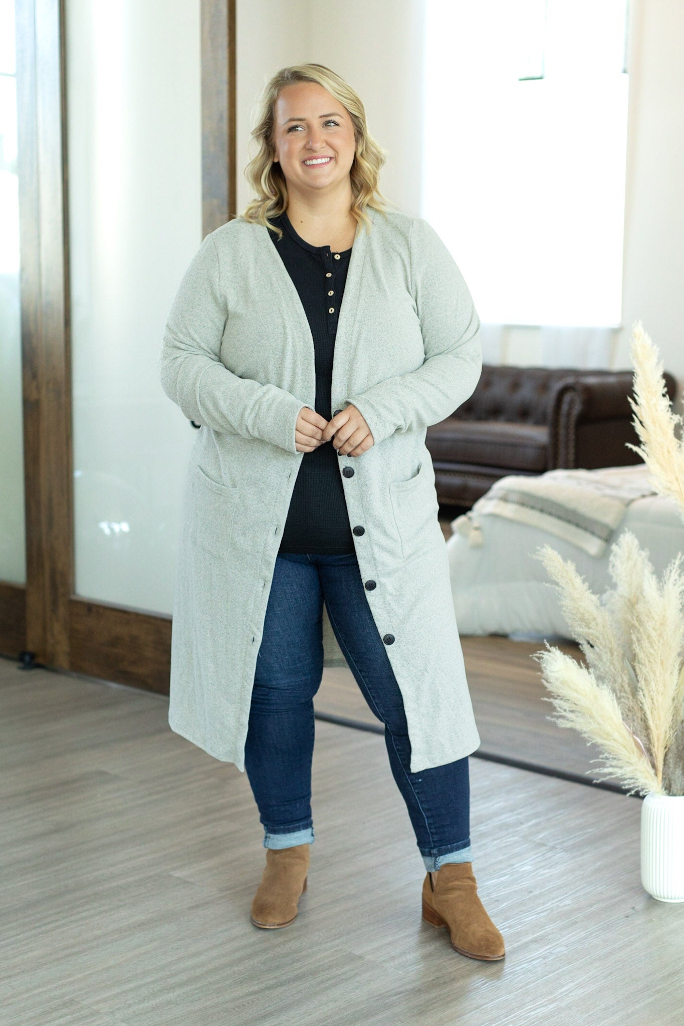 Colbie Cardigan - Heathered Oatmeal