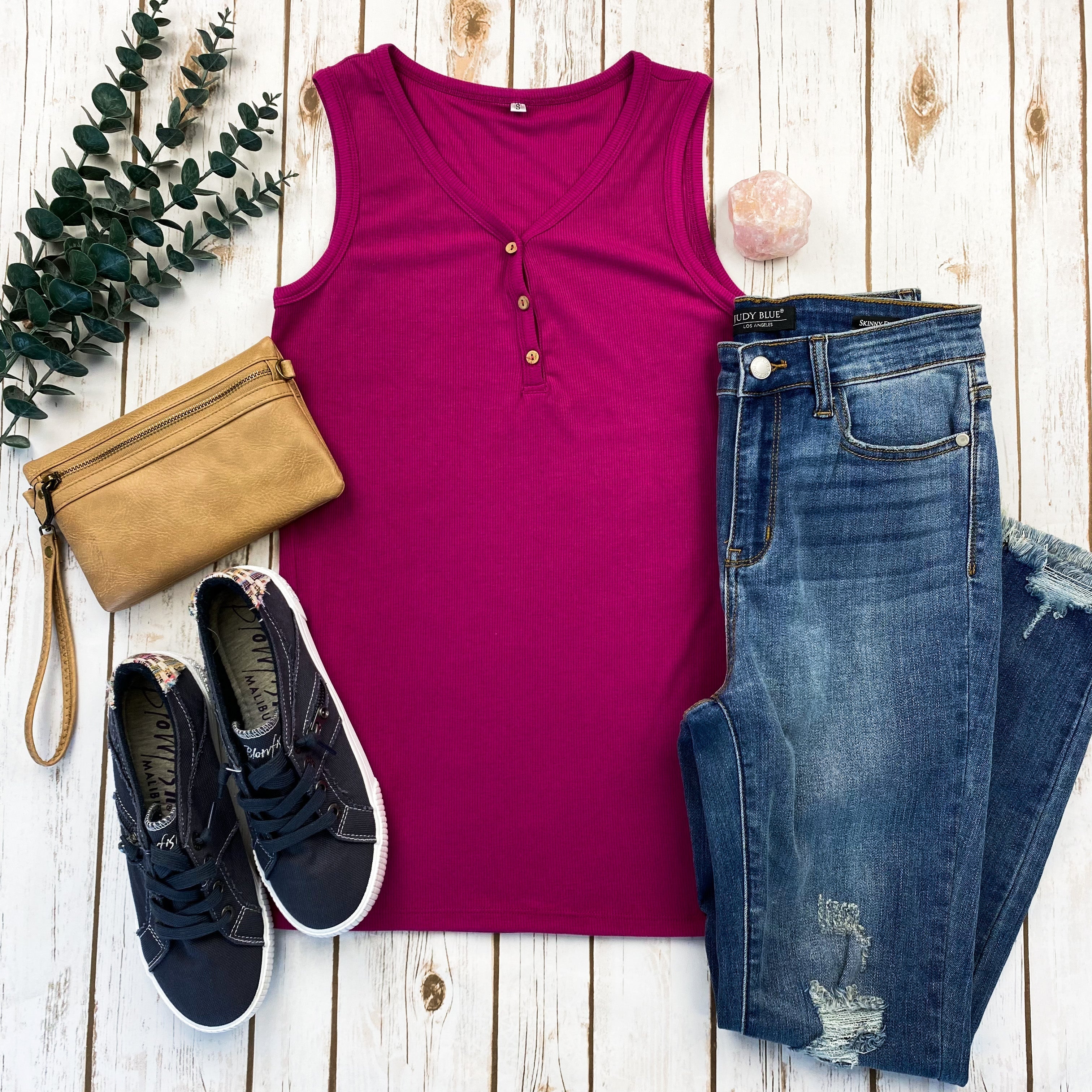 Addison Henley Tank - Berry