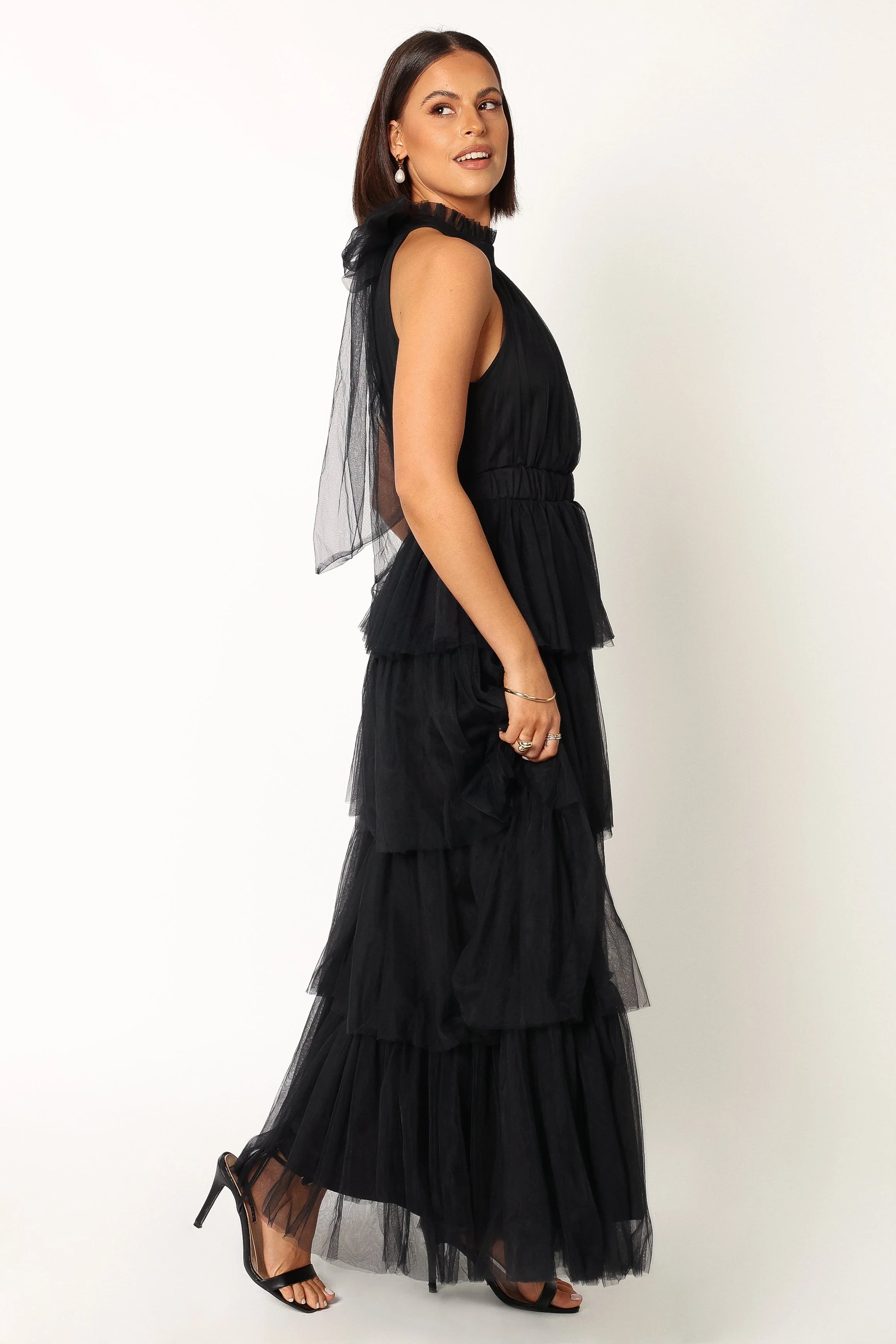 Frances Halterneck Maxi Dress - Black