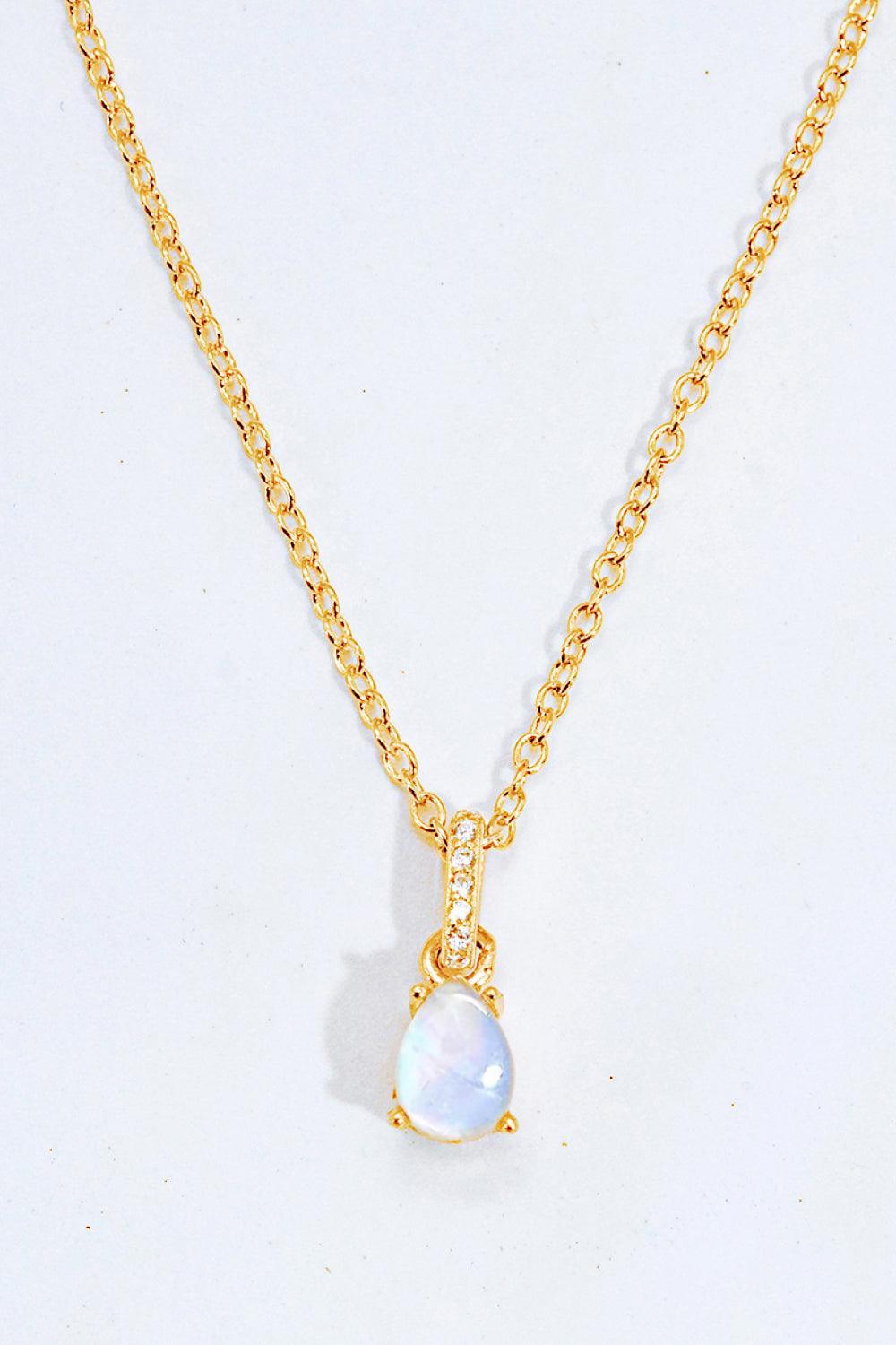 Moonstone Teardrop Pendant Necklace