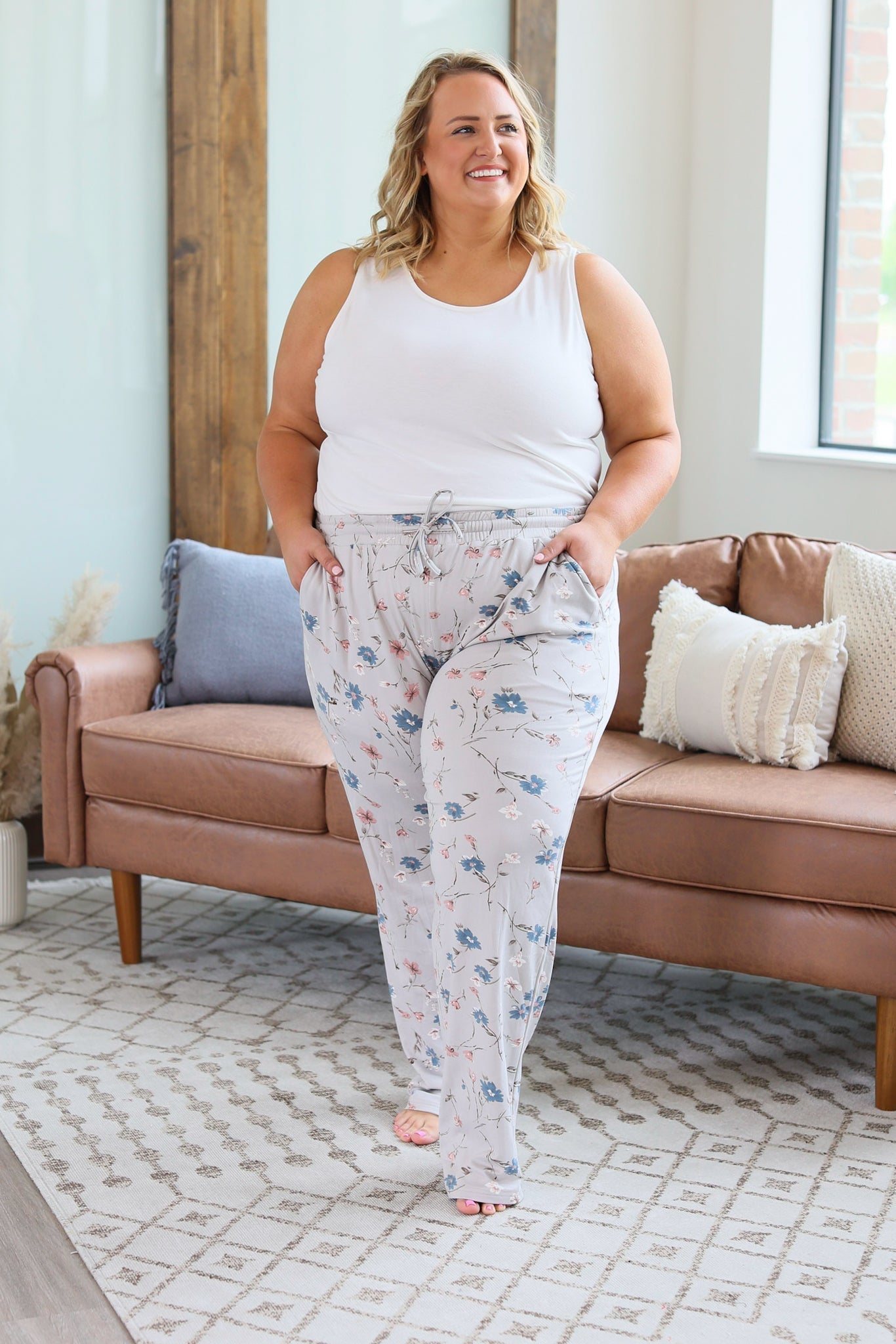 Cloud Lounge Pants - Grey Floral