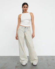 Roomy Extra Wide Low Rise Jeans In Arctic Blue