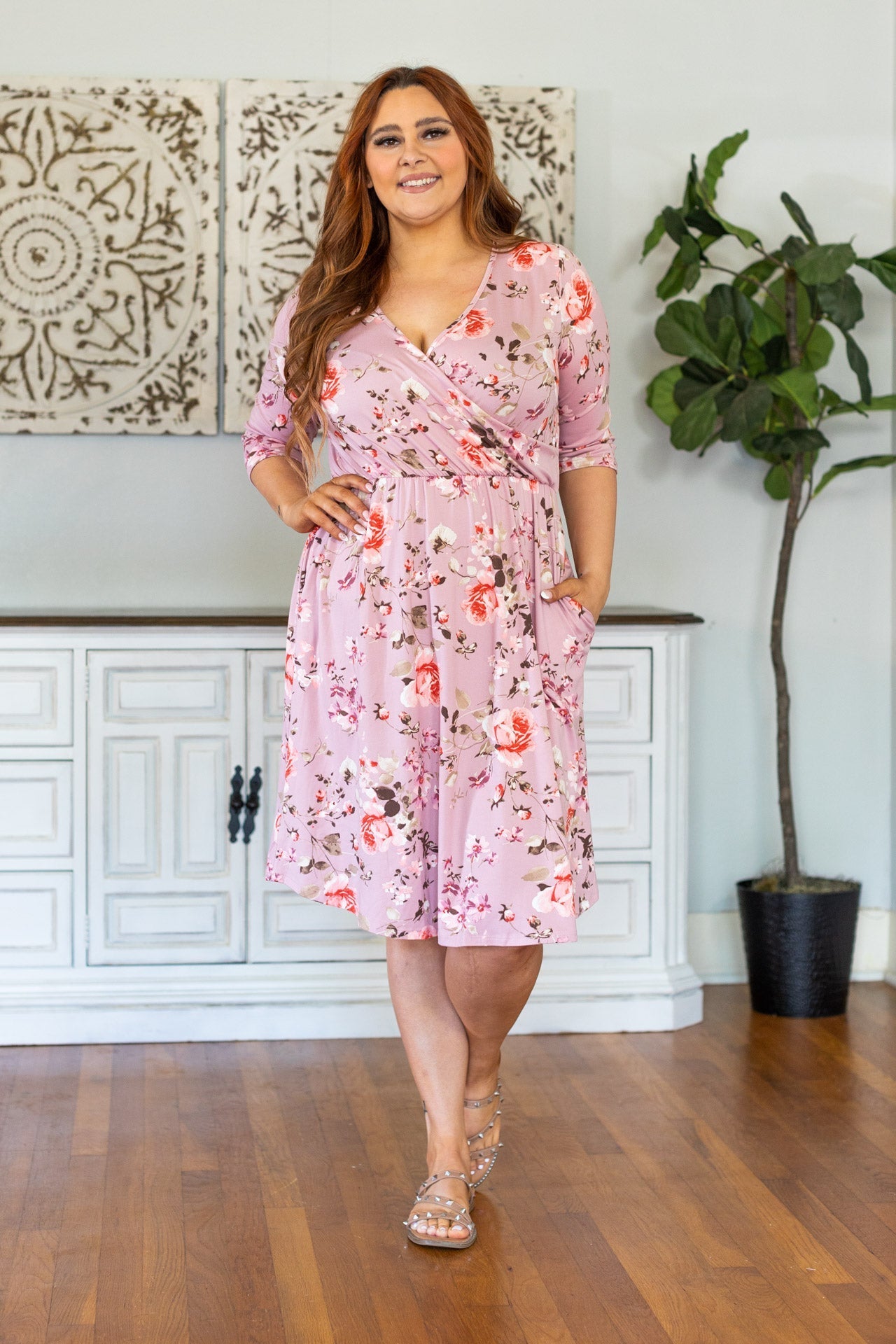 Taylor Dress - Mauve Floral