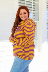 Ashley Hoodie - Purple and Gold Stripes