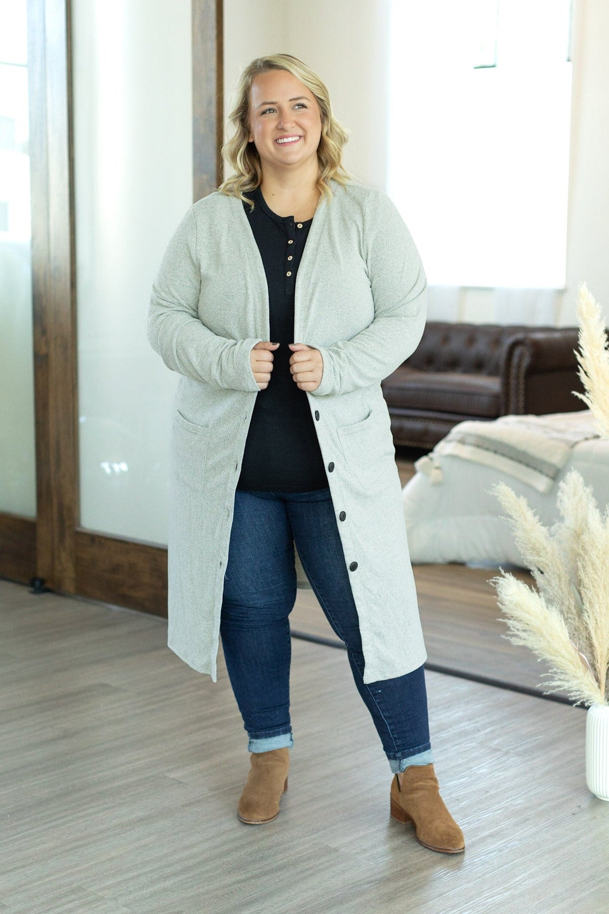 Colbie Cardigan - Heathered Oatmeal