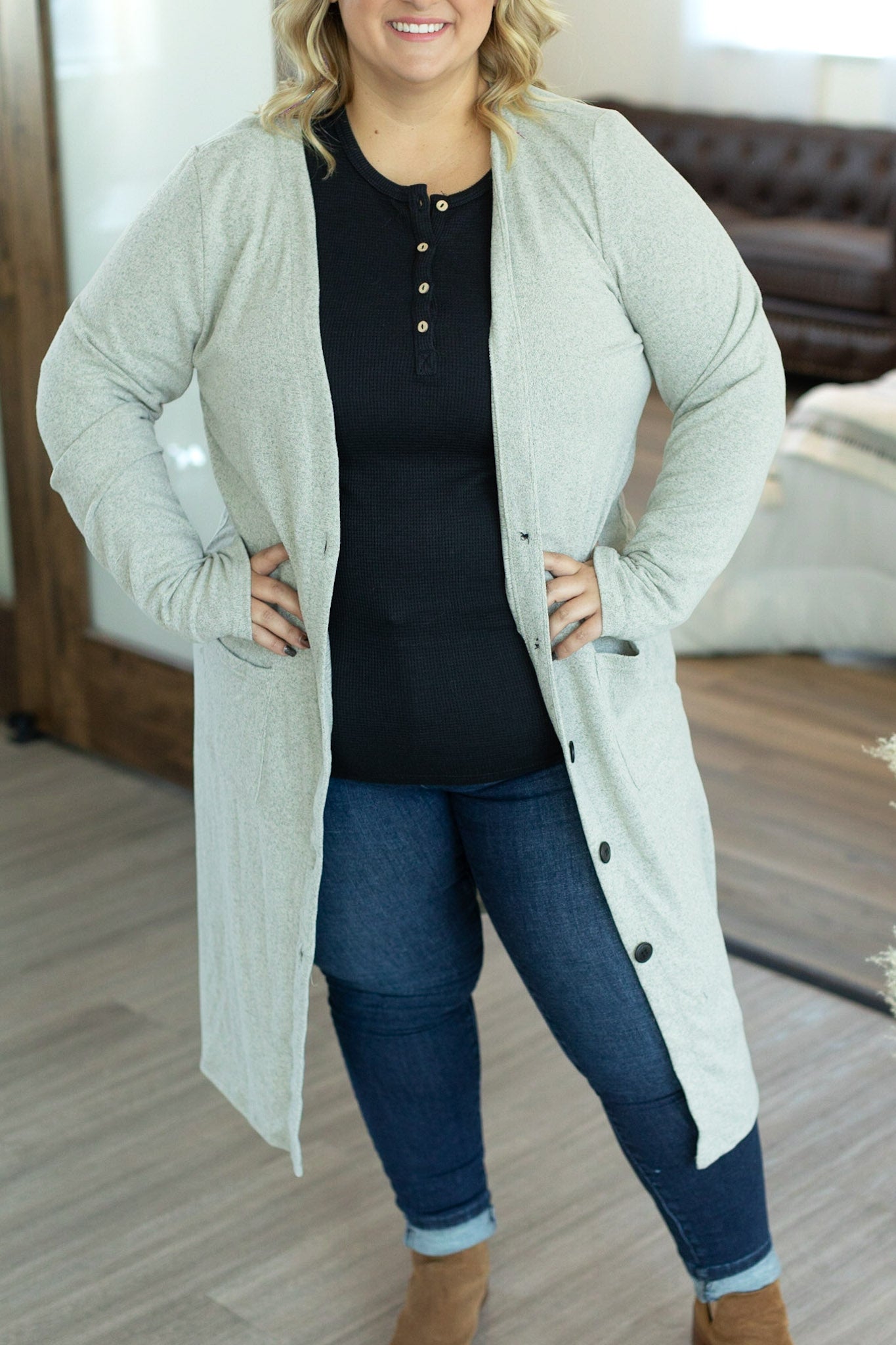 Colbie Cardigan - Heathered Oatmeal