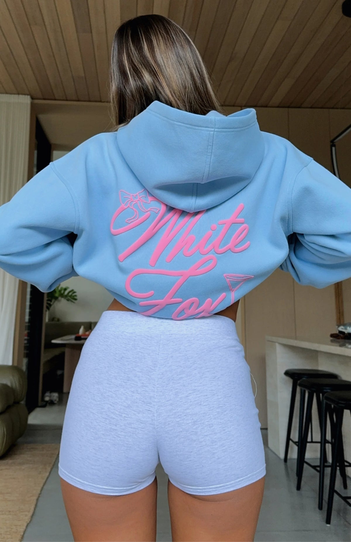 With Love & Kisses Oversized Hoodie Baby Blue