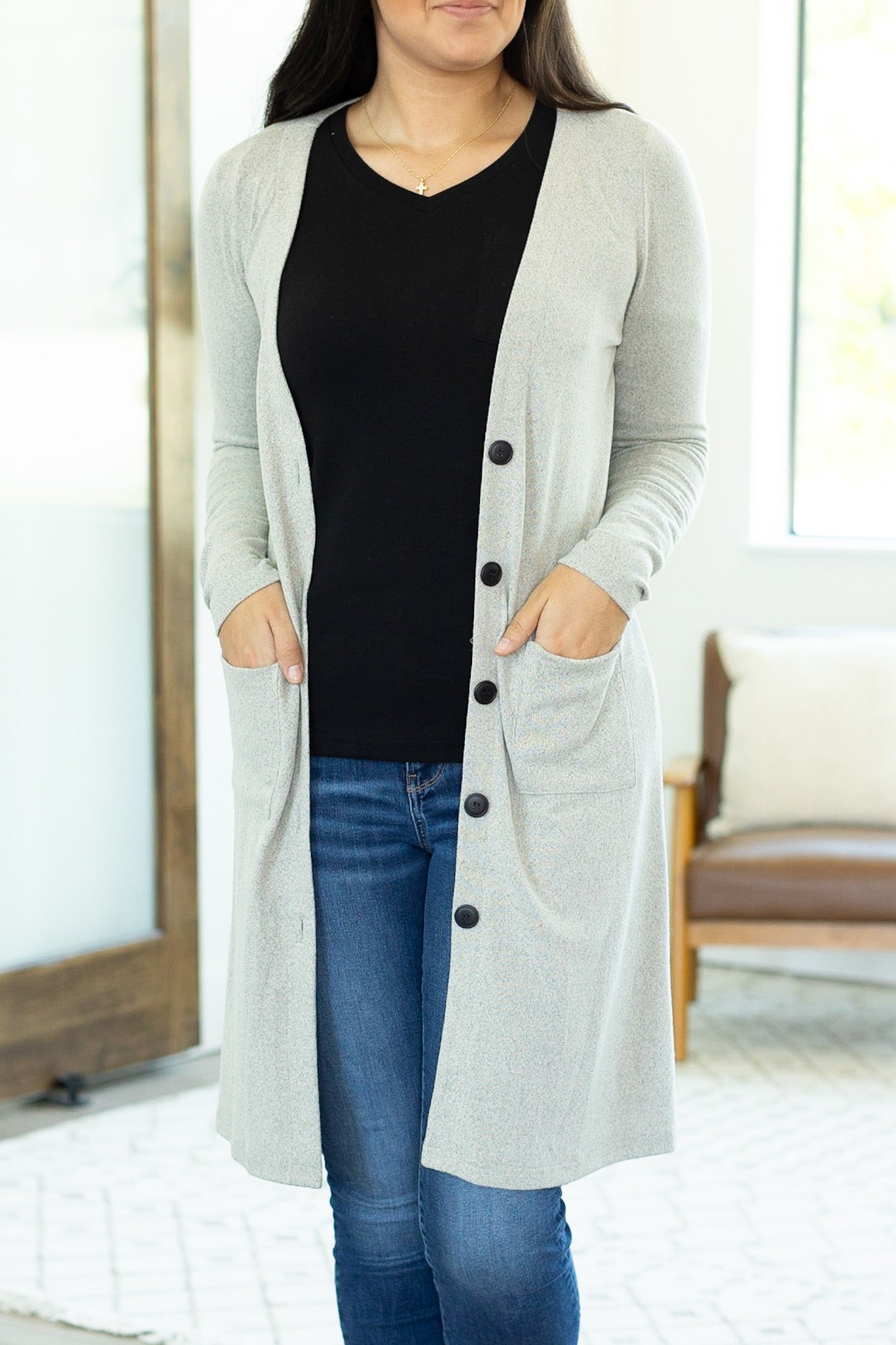 Colbie Cardigan - Heathered Oatmeal