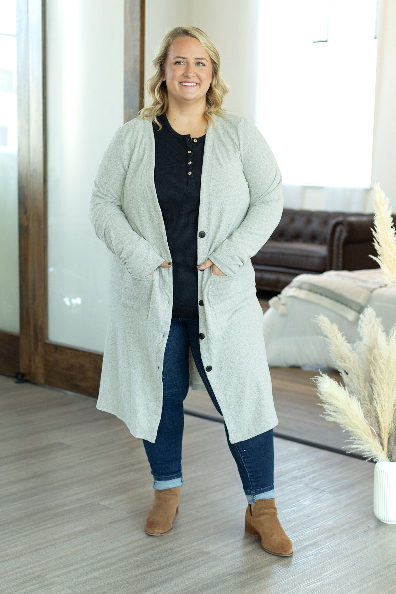 Colbie Cardigan - Heathered Oatmeal