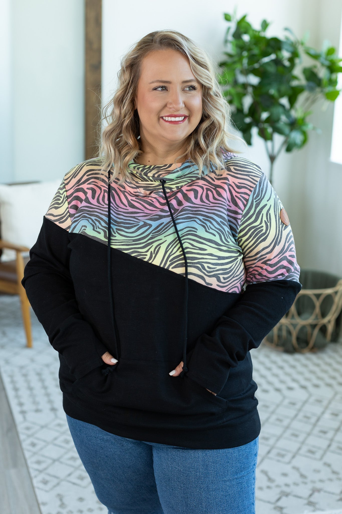 Ashley Hoodie - Rainbow Zebra