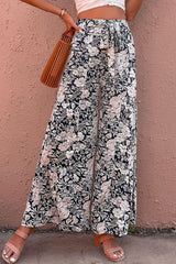 Floral Belted Wide Leg Pants