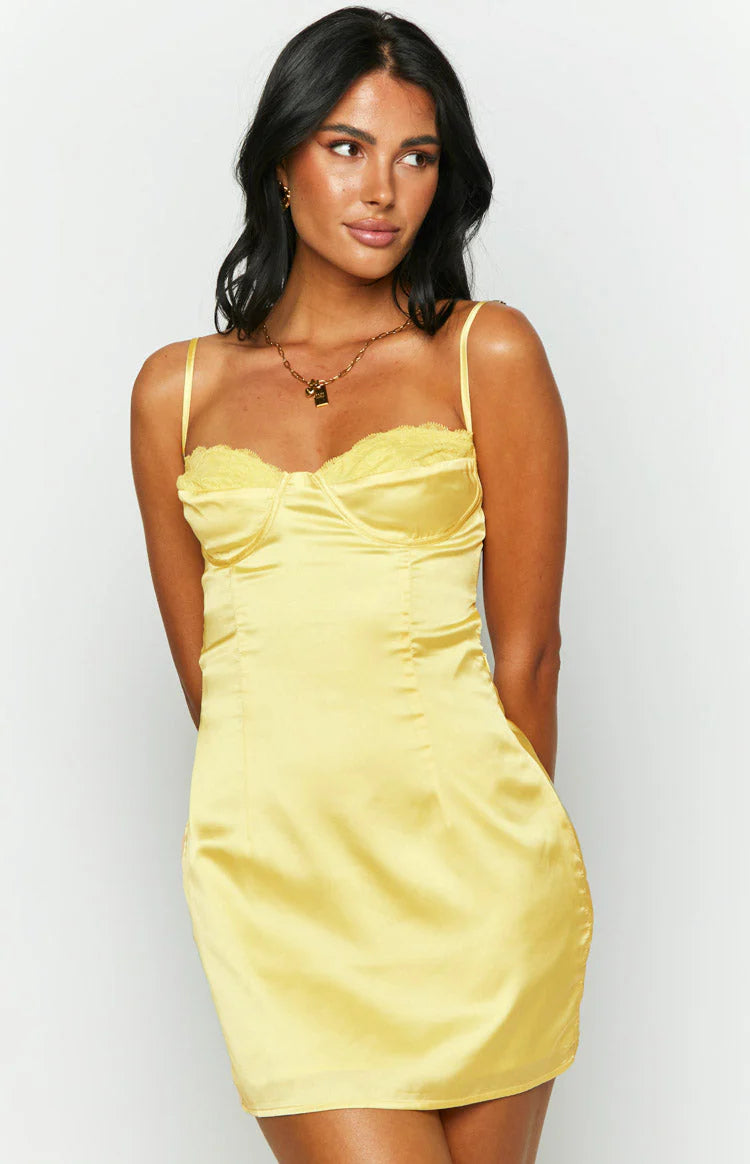 Trouble Yellow Mini Dress