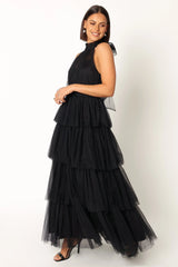 Frances Halterneck Maxi Dress - Black