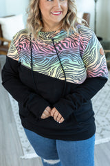 Ashley Hoodie - Rainbow Zebra