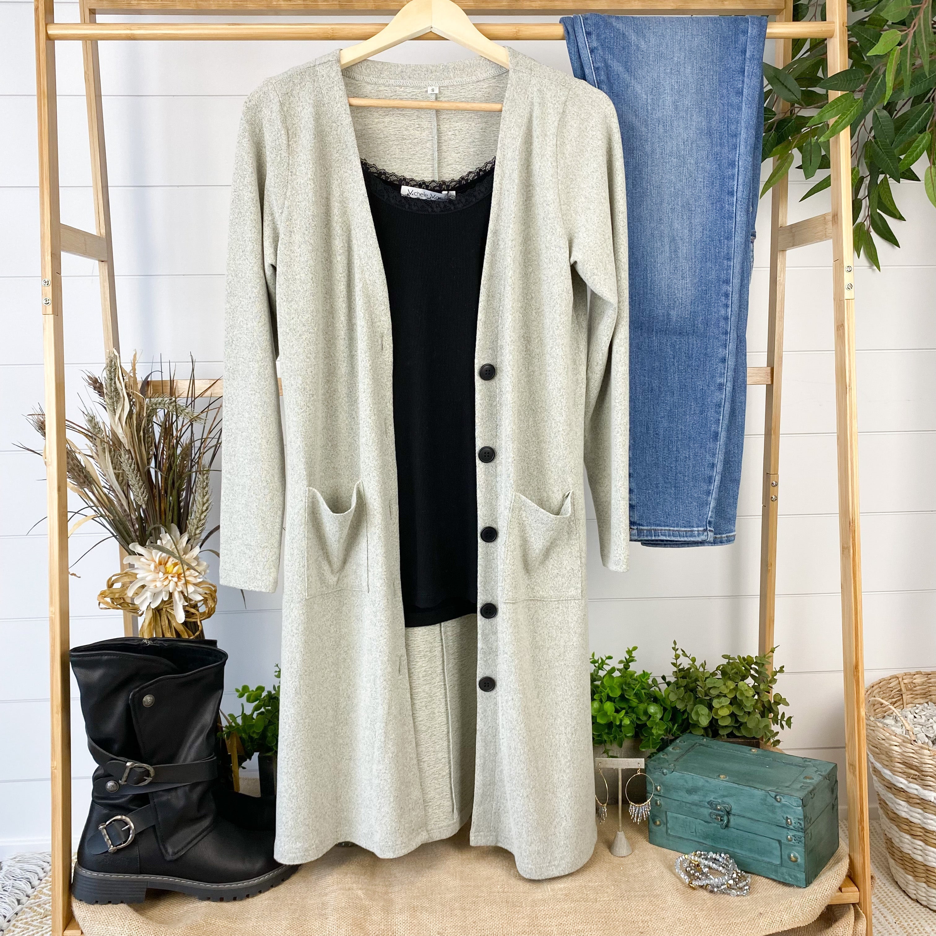 Colbie Cardigan - Heathered Oatmeal