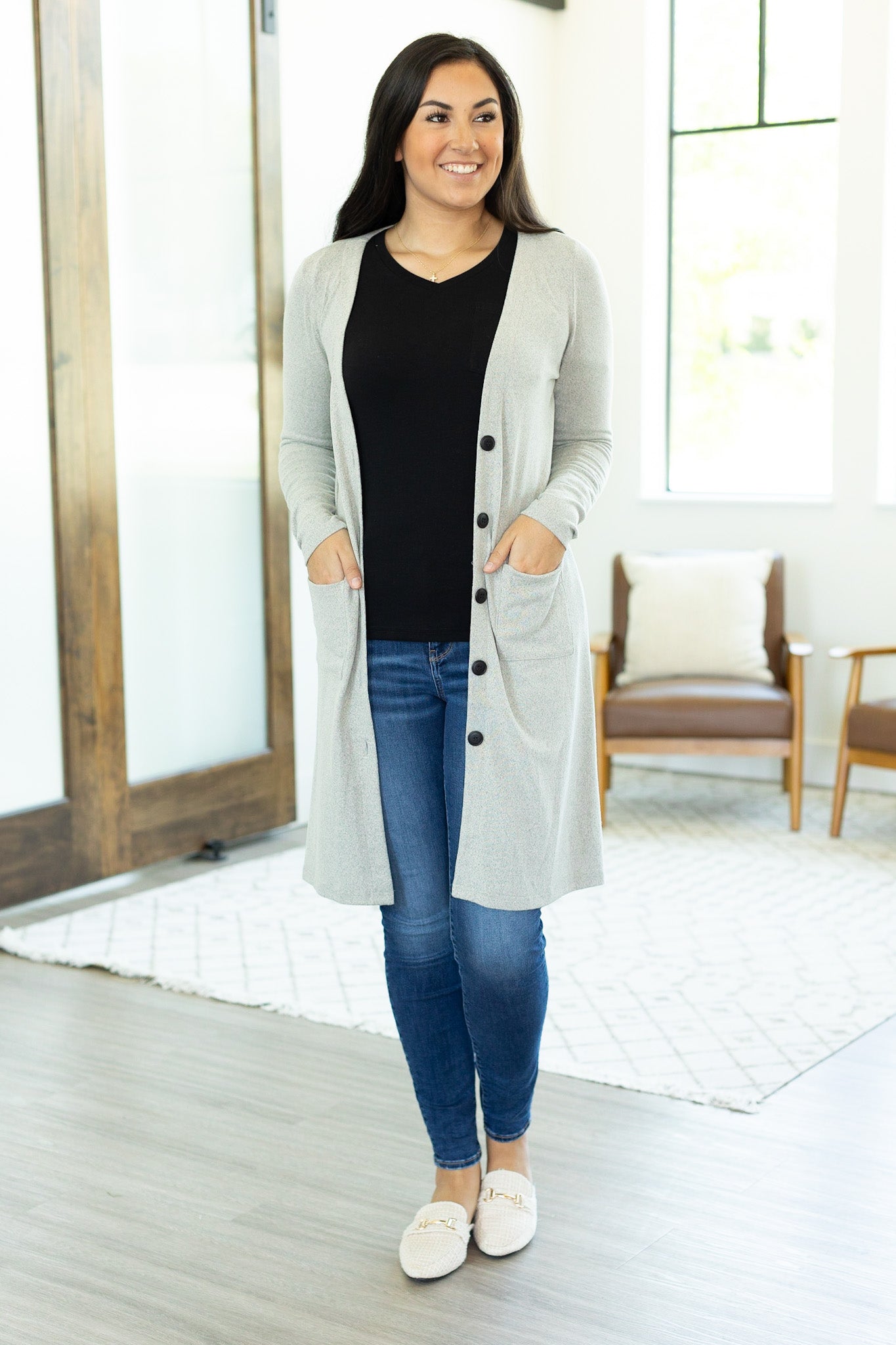 Colbie Cardigan - Heathered Oatmeal