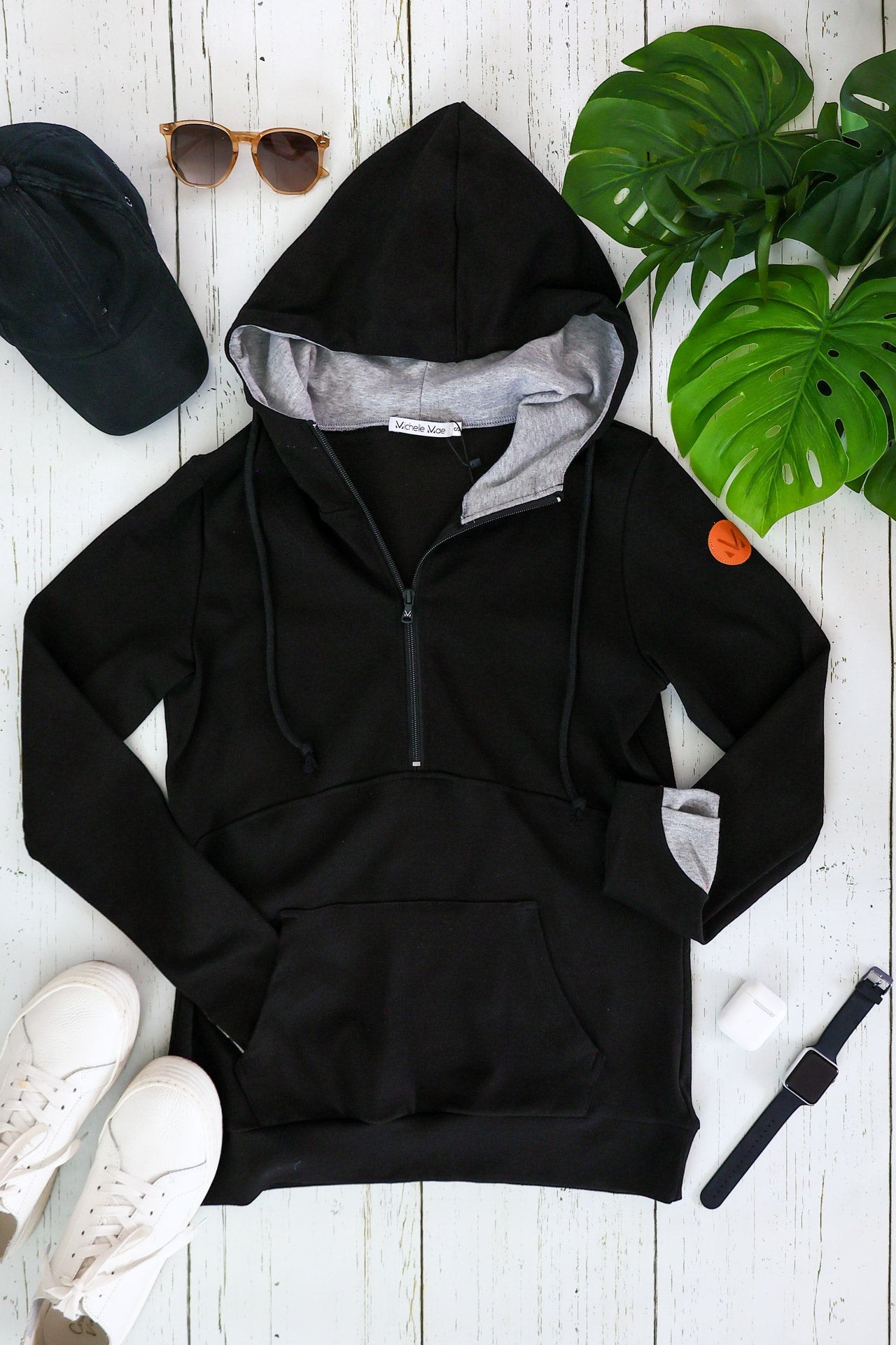 Classic Halfzip Hoodie - Black