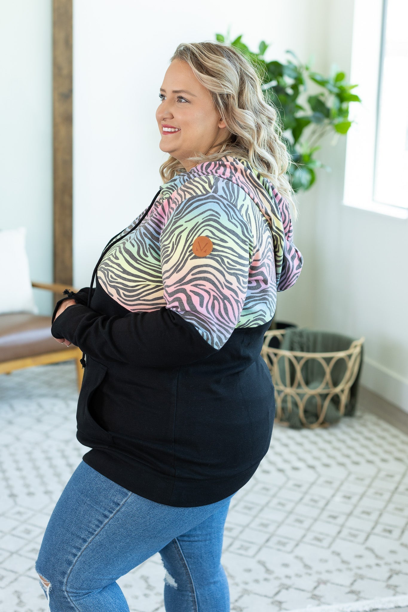 Ashley Hoodie - Rainbow Zebra