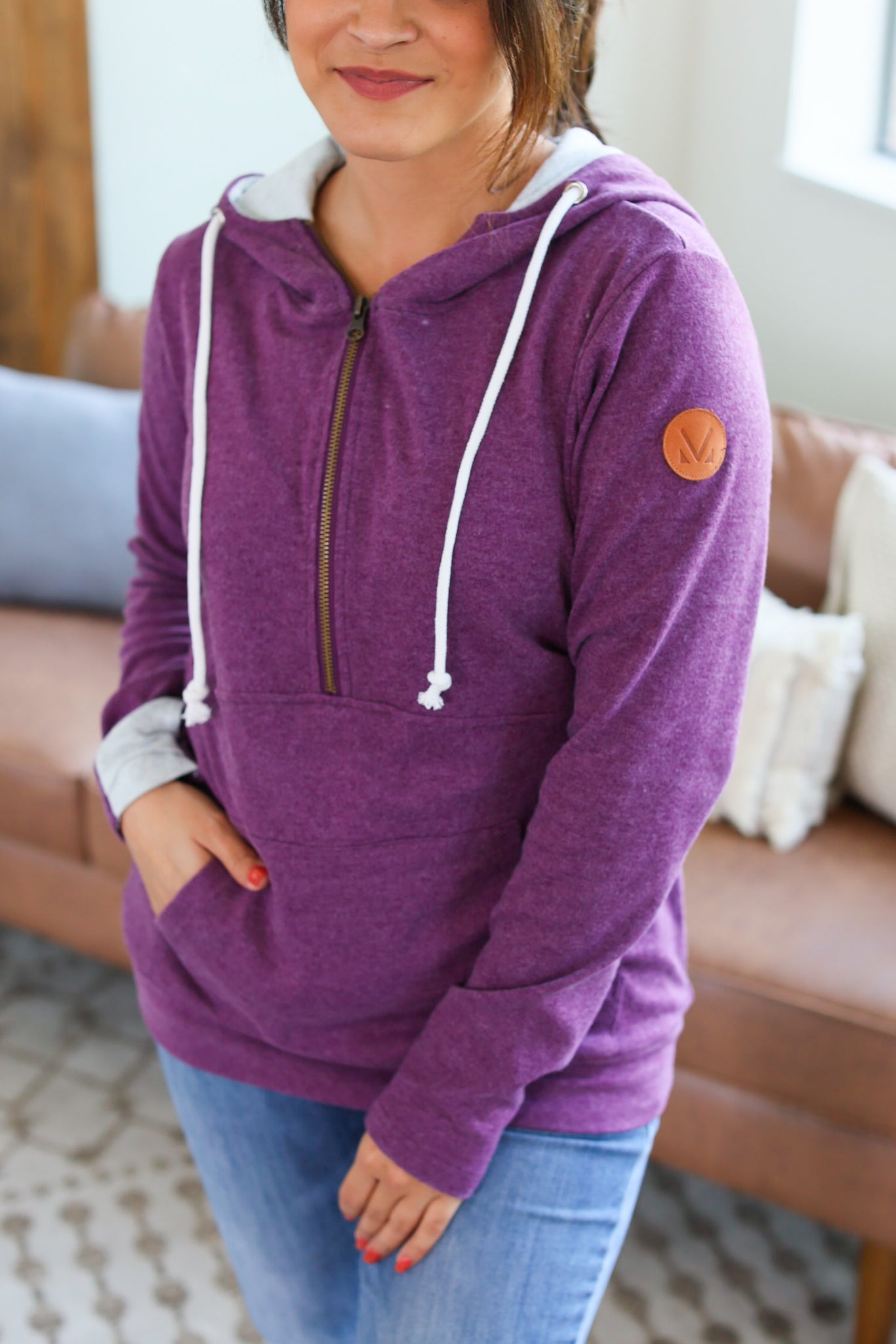 Classic Halfzip Hoodie - Heathered Purple