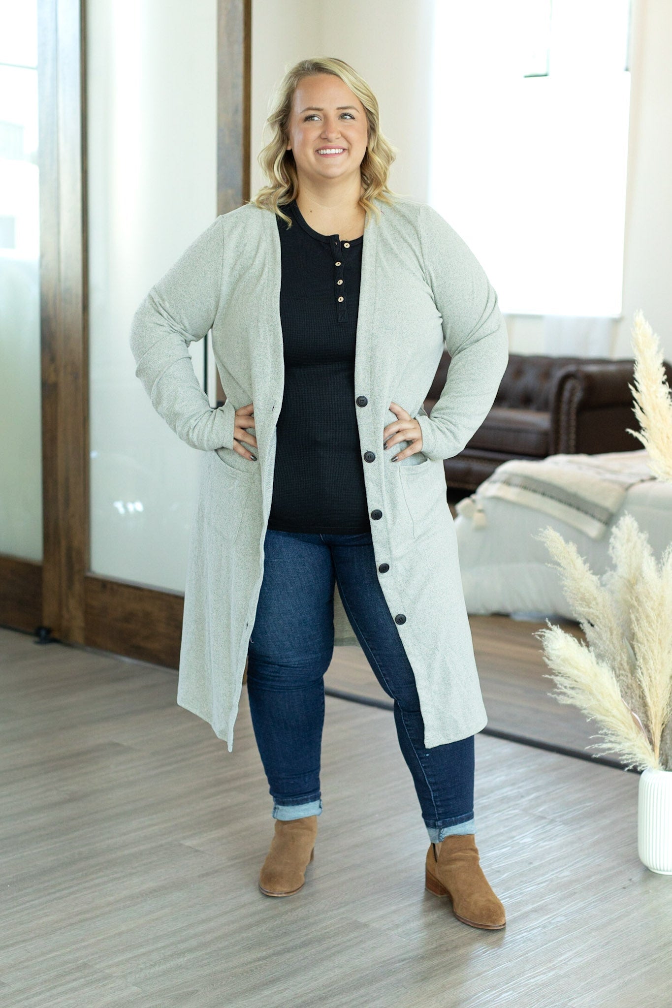 Colbie Cardigan - Heathered Oatmeal